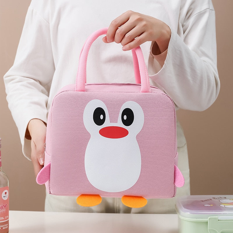 Sac isotherme repas Pingouin, poche avant, doublure amovible