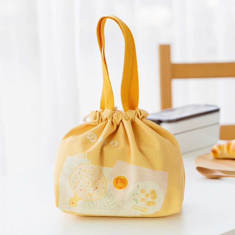 Sac à lunch en toile, deux tailles et quatre coloris