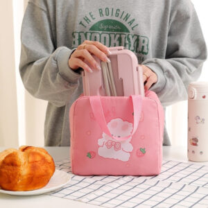 Sac à repas isotherme cartoon en nylon, quatre coloris