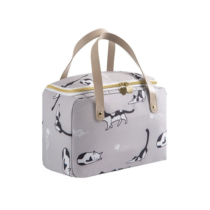 Sac à lunch isotherme pour bento, styles Neige et Chat