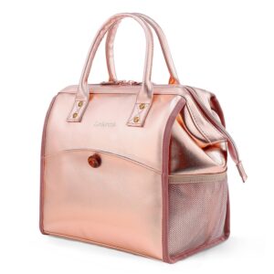 Sac à main isotherme repas en toile rose, avec ou sans sangle