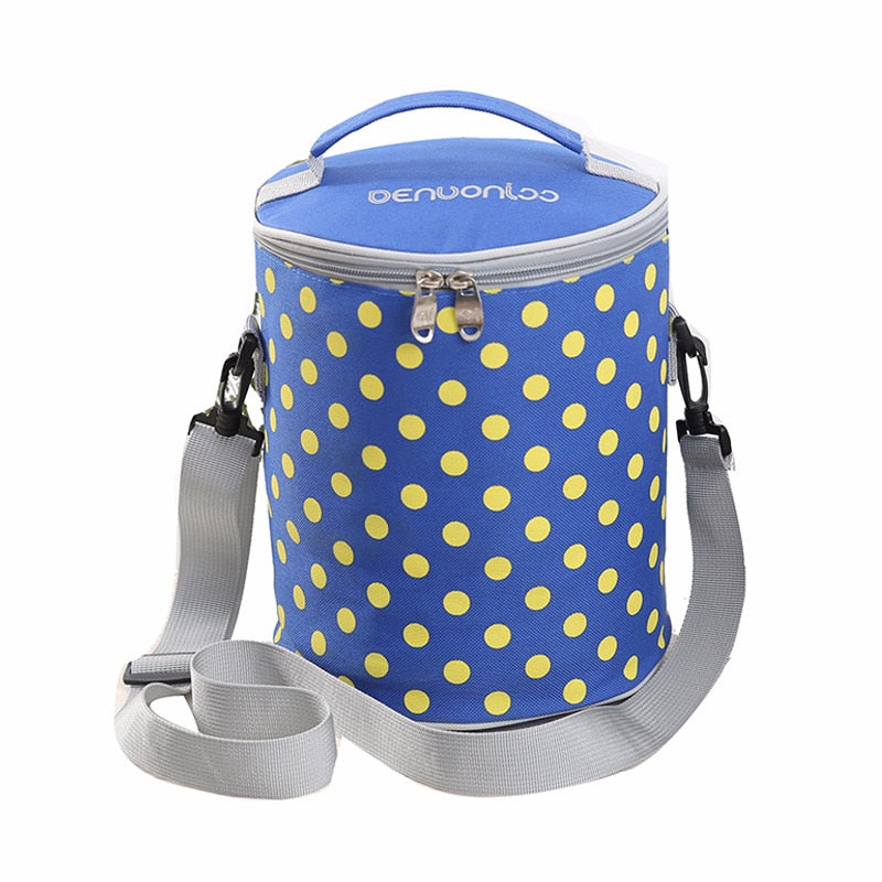 Sac repas isotherme cylindre en polyester, trois tailles