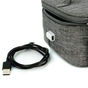 Sac isotherme repas noir avec port USB, doublure PVC