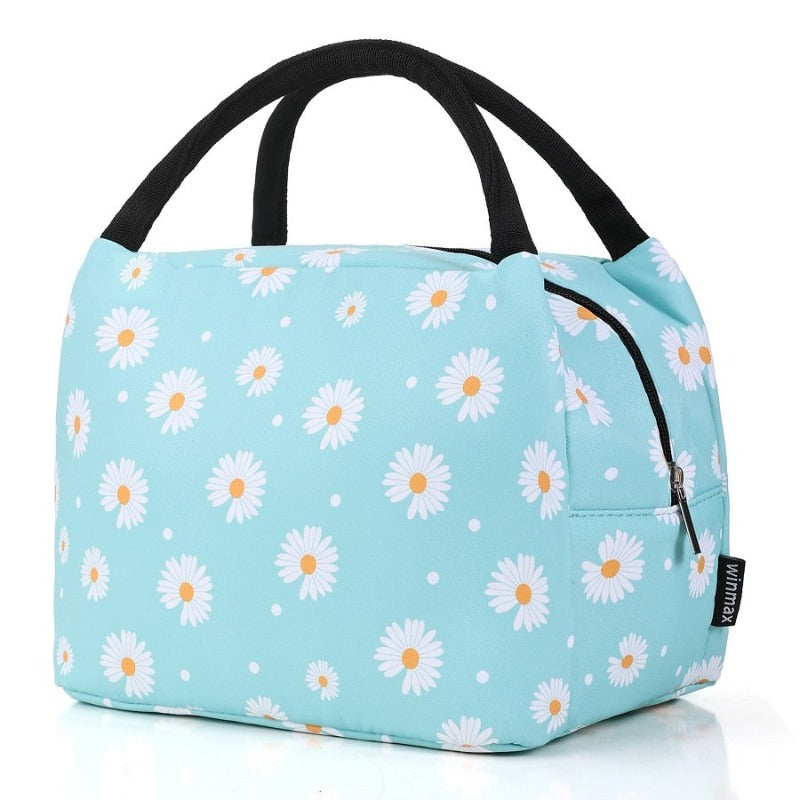 Sac à lunch pour femme fleuri en nylon durable