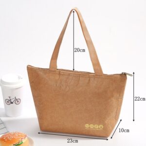 Sac repas isotherme au style papier kraft, quatre modèles
