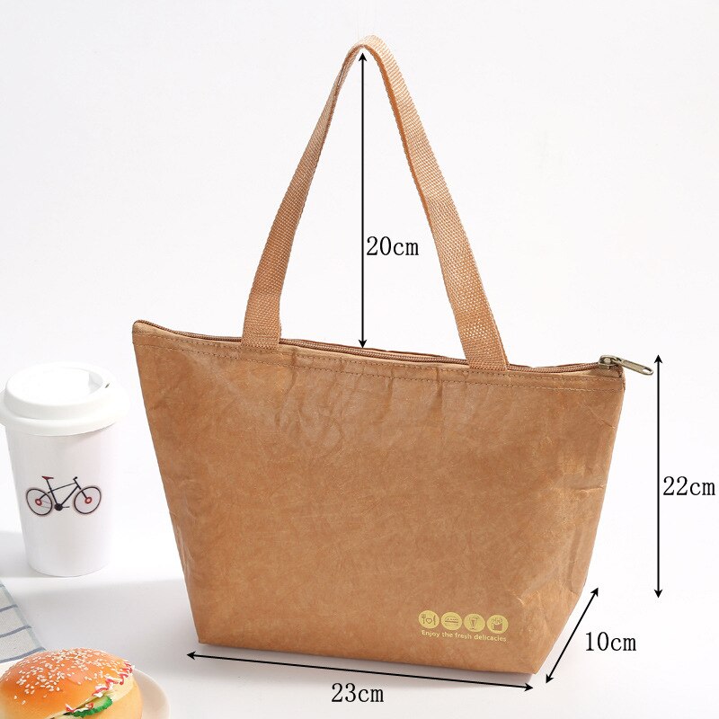 Sac repas isotherme au style papier kraft, quatre modèles