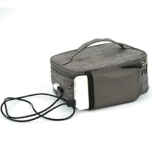 Sac isotherme repas noir avec port USB, doublure PVC