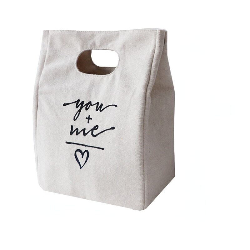 Sac repas isotherme en toile, quatre coloris, 21,5 × 12 × 28 cm