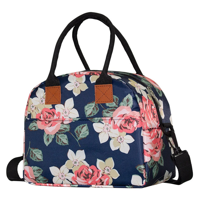 Sac à lunch fleuri, dix styles, doublure intérieure amovible