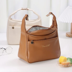 Sac isotherme repas d'allure cuir, trois coloris