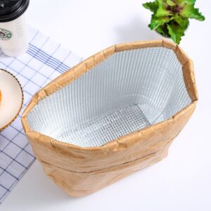 Sac repas isotherme au style papier kraft, quatre modèles