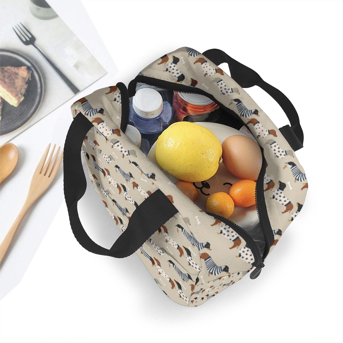 Sac isotherme repas Chien Teckel à bretelles, pour enfant