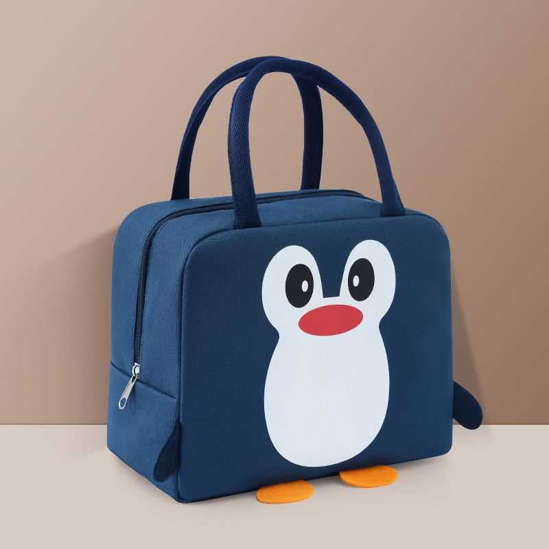 Sac isotherme repas Pingouin, poche avant, doublure amovible
