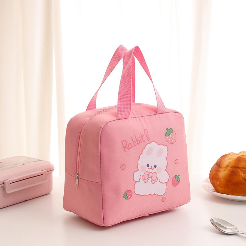 Sac à repas isotherme cartoon en nylon, quatre coloris