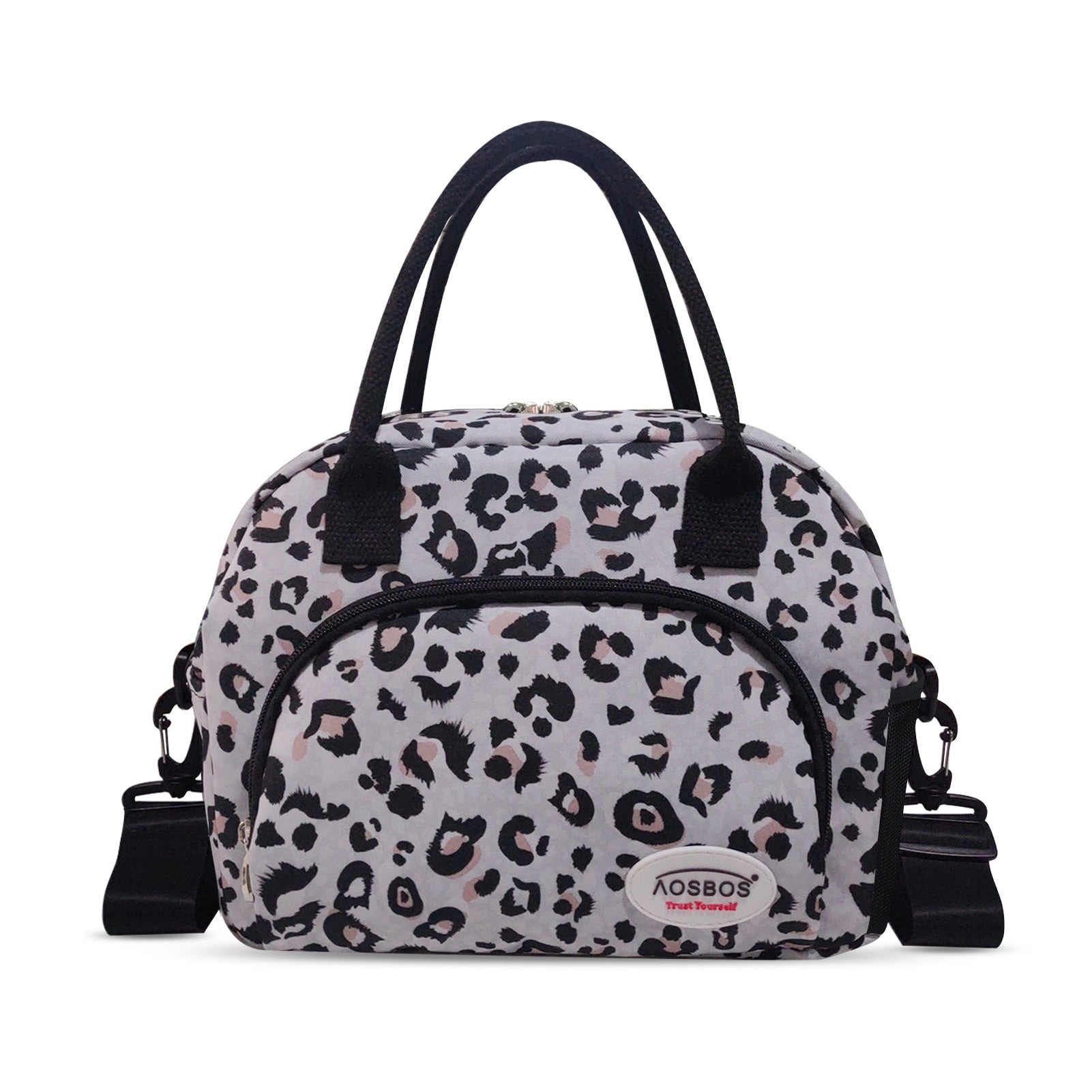 Sac isotherme repas motif léopard, doublure PVC, 30 × 18 × 24 cm