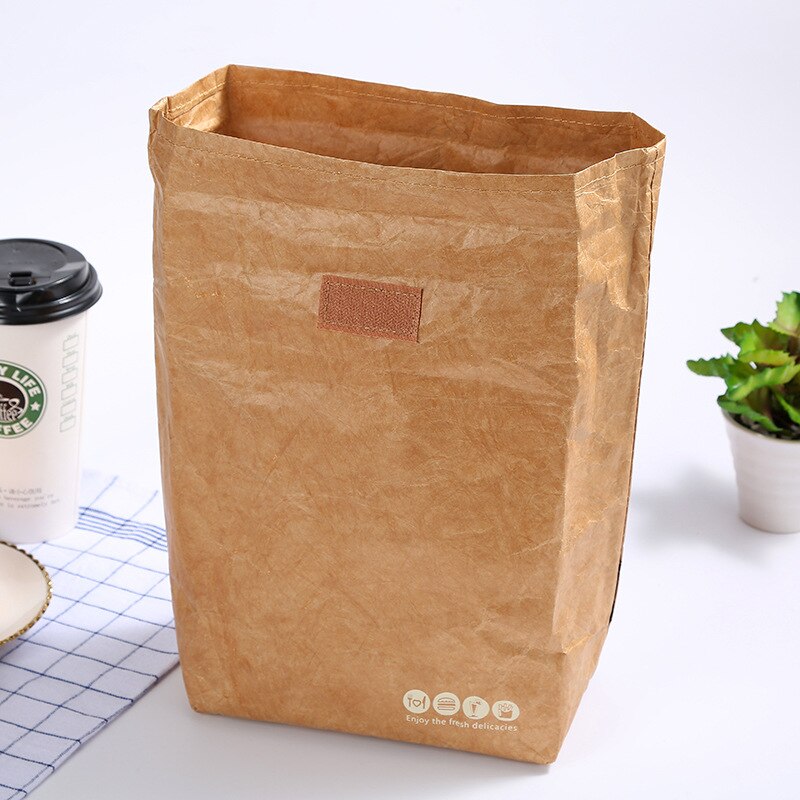 Sac repas isotherme au style papier kraft, quatre modèles