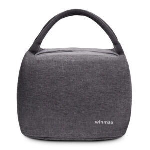 Sac à repas isotherme gris avec poche extérieure