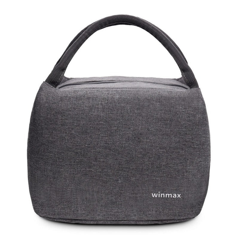 Sac à repas isotherme gris avec poche extérieure