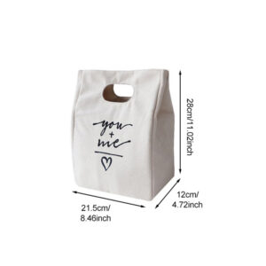 Sac repas isotherme en toile, quatre coloris, 21,5 × 12 × 28 cm