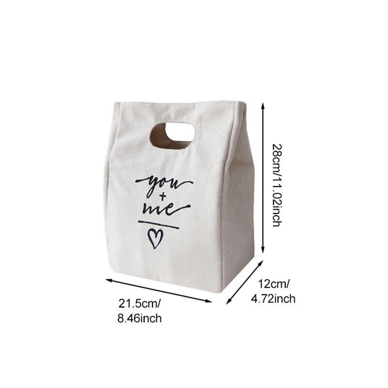 Sac repas isotherme en toile, quatre coloris, 21,5 × 12 × 28 cm