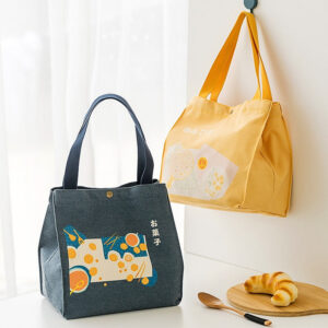Sac à lunch en toile, deux tailles et quatre coloris