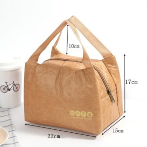 Sac repas isotherme au style papier kraft, quatre modèles