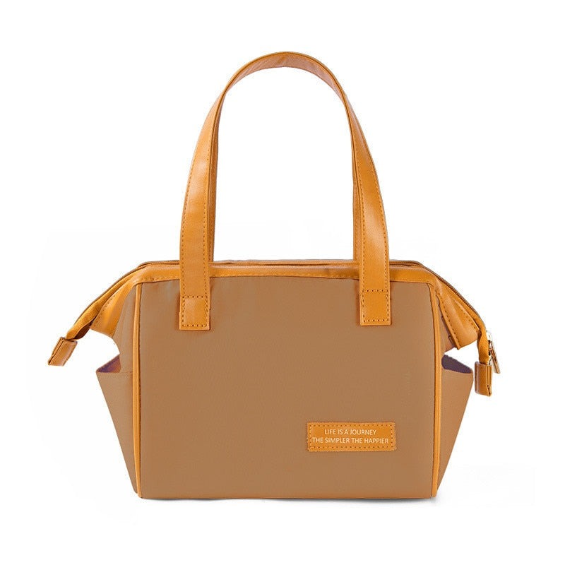 Sac isotherme lunch pour femme au style classe, noir ou kaki