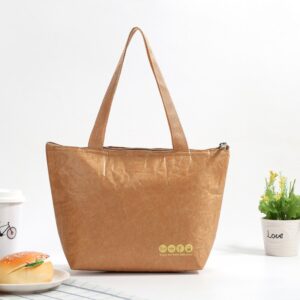 Sac repas isotherme au style papier kraft, quatre modèles