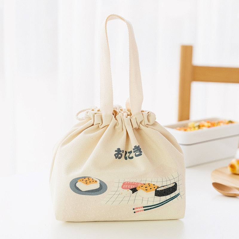 Sac à lunch en toile, deux tailles et quatre coloris