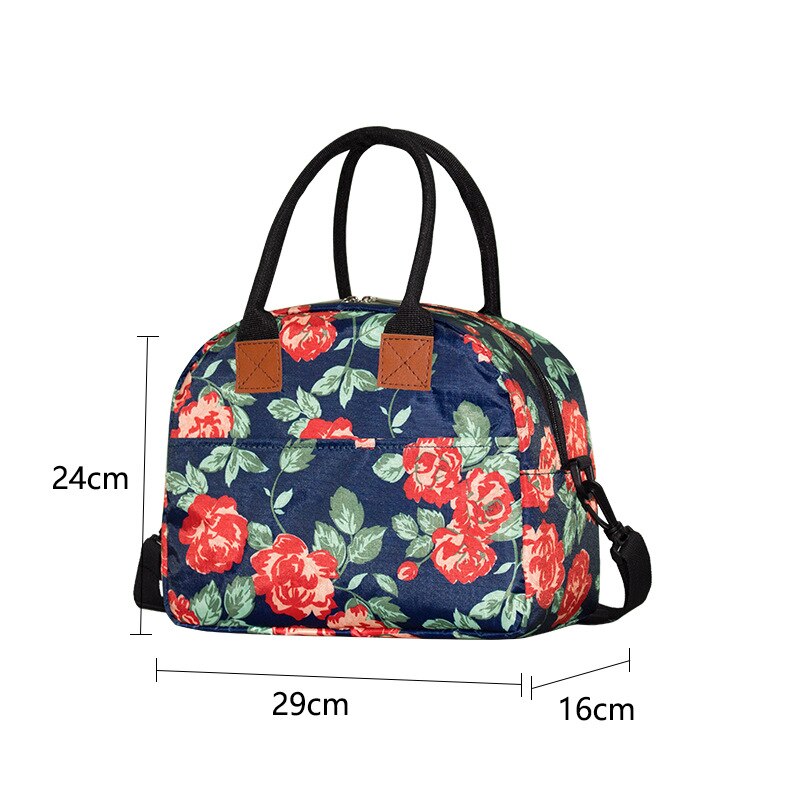 Sac à lunch fleuri, dix styles, doublure intérieure amovible