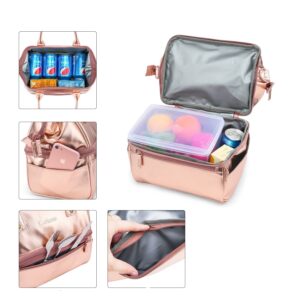 Sac à main isotherme repas en toile rose, avec ou sans sangle