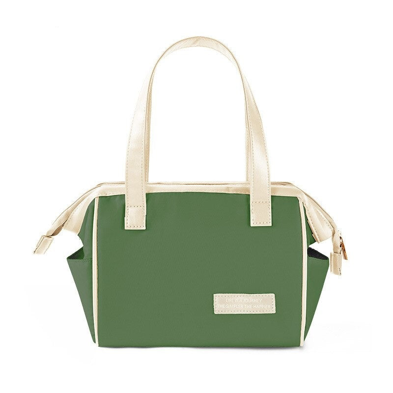 Sac isotherme lunch pour femme au style classe, noir ou kaki