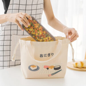 Sac à lunch en toile, deux tailles et quatre coloris
