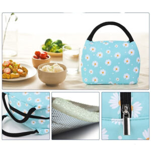 Sac à lunch pour femme fleuri en nylon durable