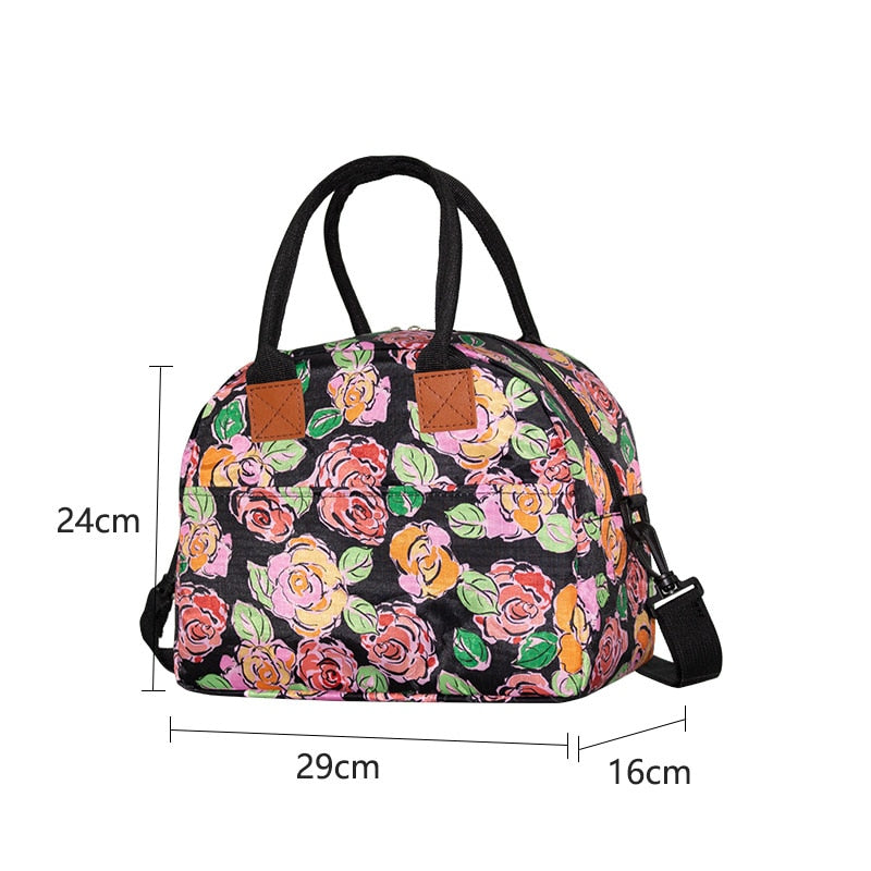Sac à lunch fleuri, dix styles, doublure intérieure amovible