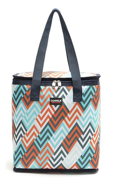 Sac isotherme repas en nylon et polyester, quatre motifs