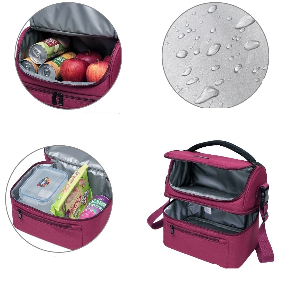 Lunch bag isotherme femme 13,5 L à deux compartiments