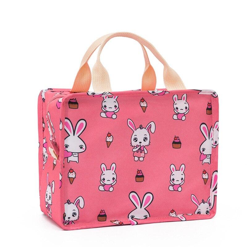 Sac goûter isotherme fille en toile, dessins de lapine