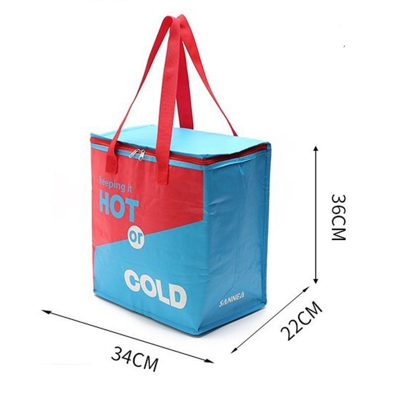 Sac isotherme 25 litres en polyester, poignée de transport confortable