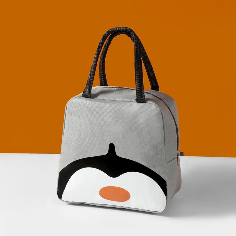 Sac isotherme repas bébé, motif pingouin, 7 L à poche avant