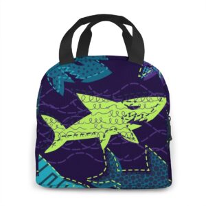 Sac isotherme repas bébé, motif requin, nylon et doublure
