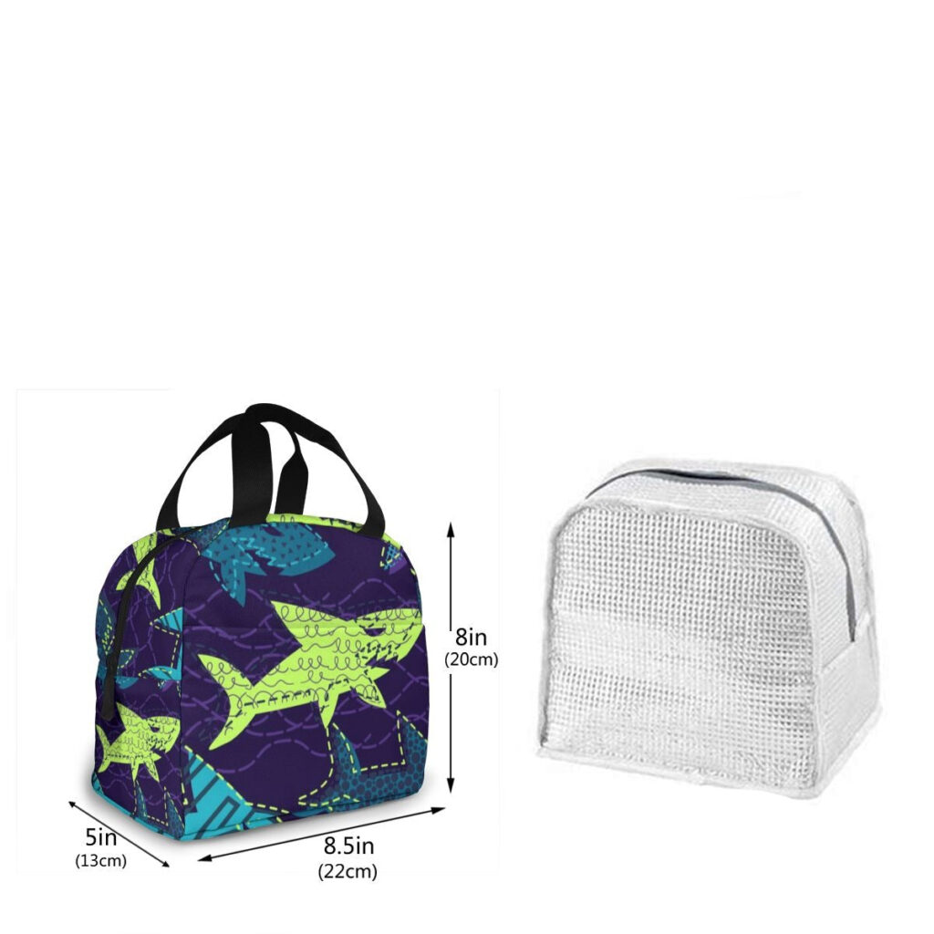 Sac isotherme repas bébé, motif requin, nylon et doublure