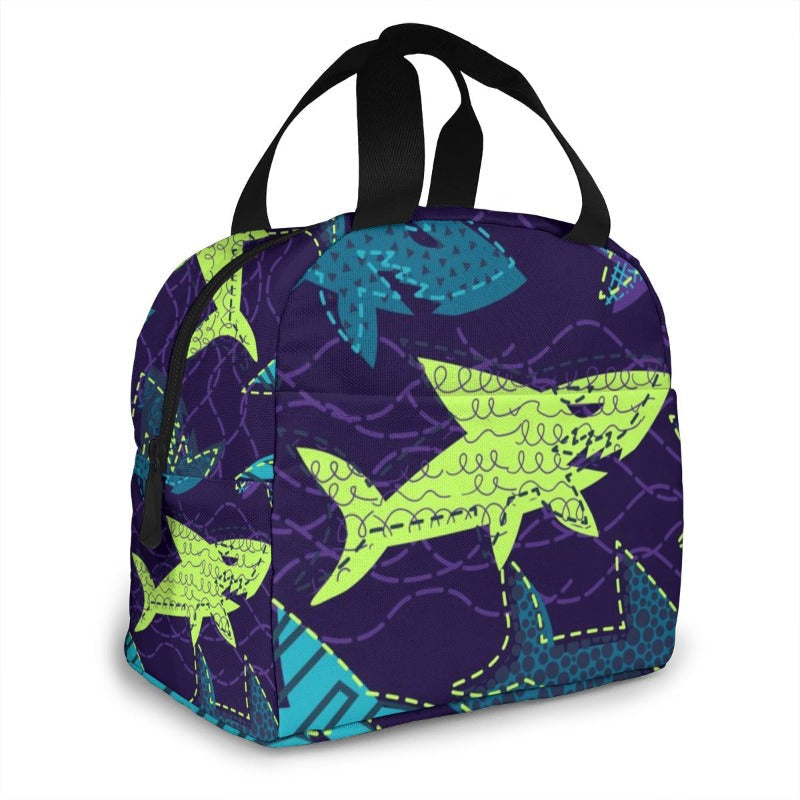 Sac isotherme repas bébé, motif requin, nylon et doublure