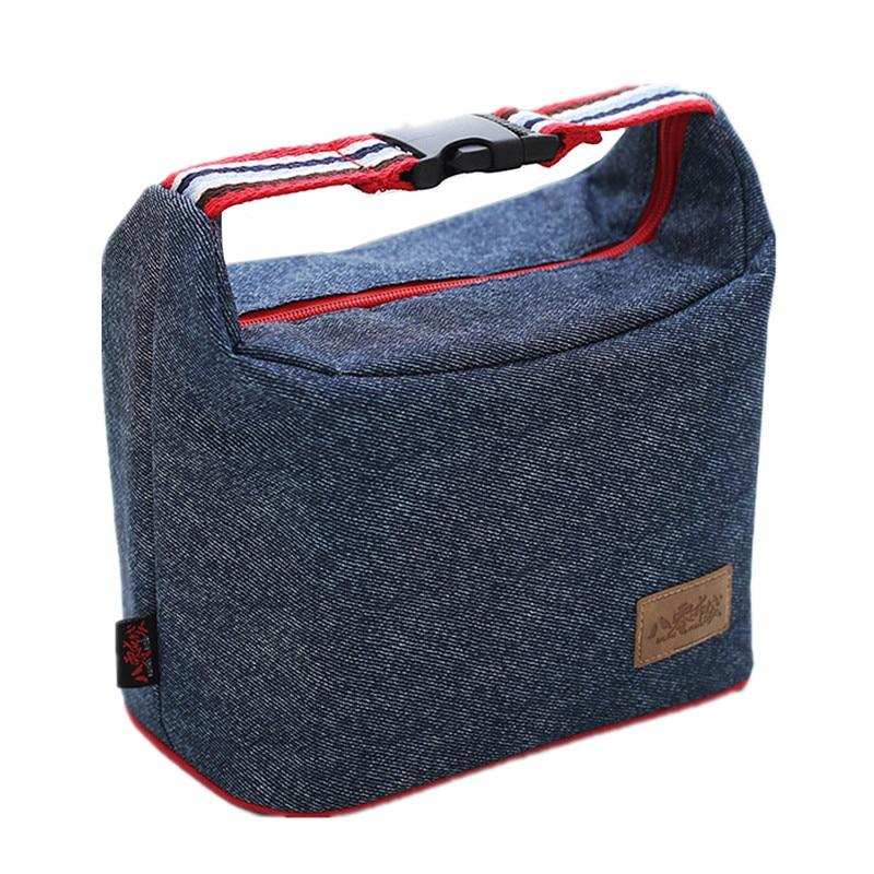 Sac isotherme bleu en tissu Oxford, compact pour randonnée et bureau
