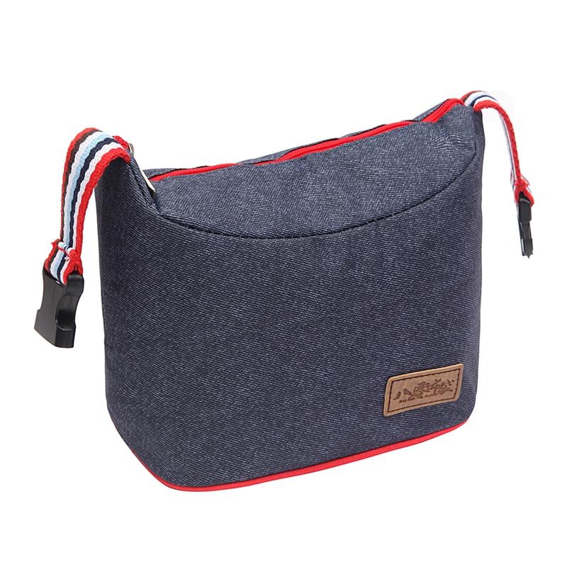 Sac isotherme bleu en tissu Oxford, compact pour randonnée et bureau
