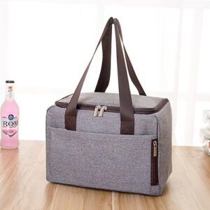 Sac isotherme chic en polyester, poignées rembourrées et poche avant