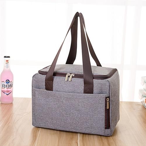 Sac isotherme chic en polyester, poignées rembourrées et poche avant