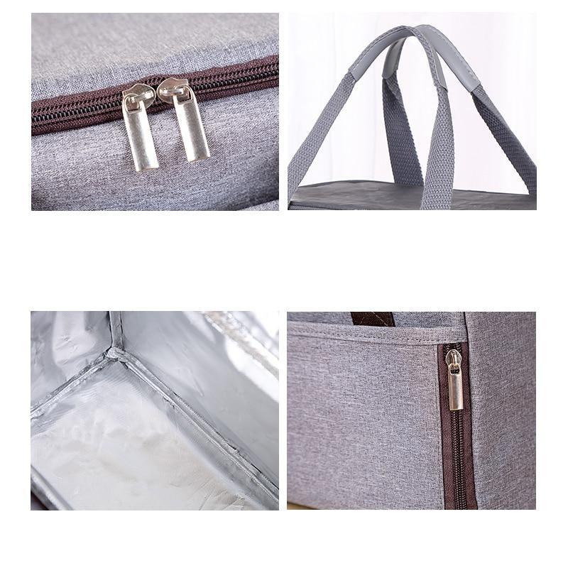 Sac isotherme chic en polyester, poignées rembourrées et poche avant