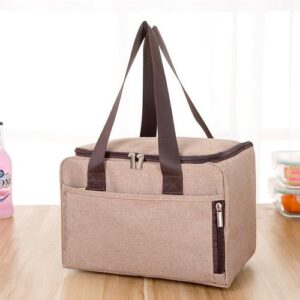 Sac isotherme chic en polyester, poignées rembourrées et poche avant