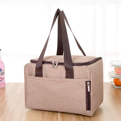 Sac isotherme chic en polyester, poignées rembourrées et poche avant